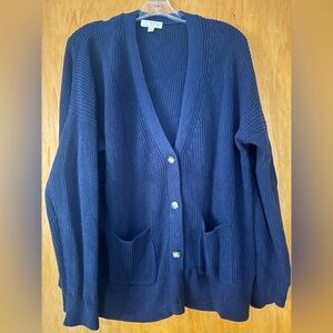 J.crew Cashmere blend long navy cardigan!